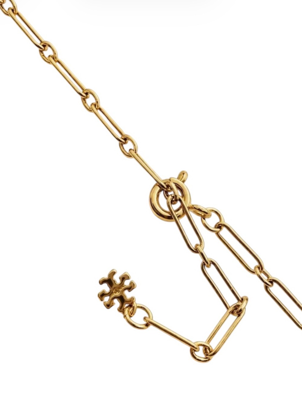Tory Burch Gold Link Necklace with Signature Medallions - Picture 4 of 4